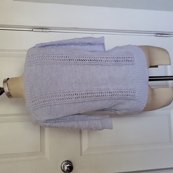 JCrew Re-Imagined Bobble Stitch Ruffle Sleeve Cable Knit Sweater, Grannycore - Picture 2 of 15